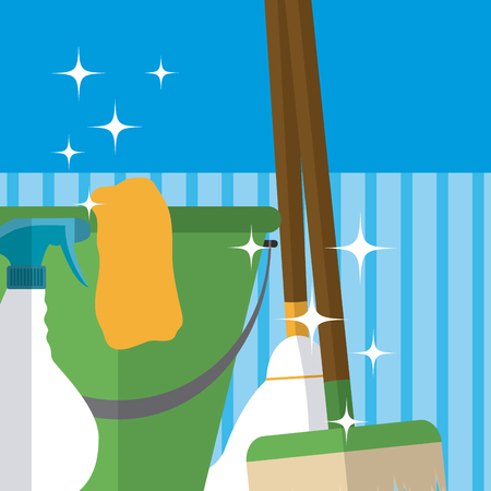 Cleaning kit and productsのイラスト素材