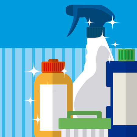 Cleaning kit and productsのイラスト素材