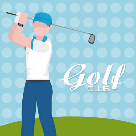 Golf player with club on camp cartoon vector illustration graphic designのイラスト素材