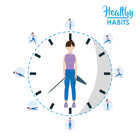 Healthy habits womanのイラスト素材
