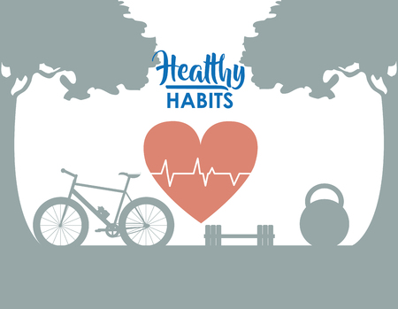 Healthy habits conceptのイラスト素材