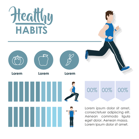 Healthy habits infographicのイラスト素材