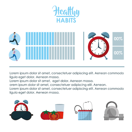 Healthy habits infographicのイラスト素材