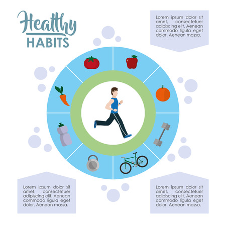 Healthy habits infographicのイラスト素材