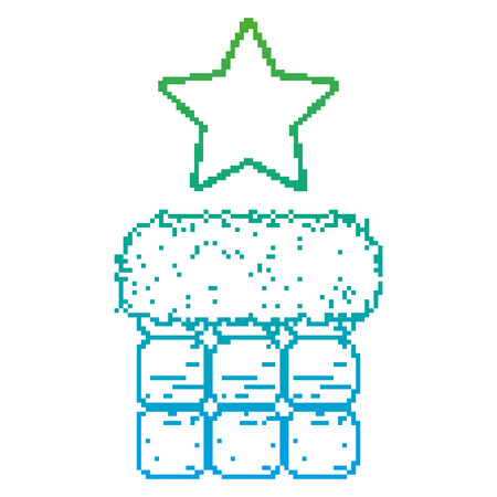 degraded line videogame wall with digital star scene vector illustrationのイラスト素材