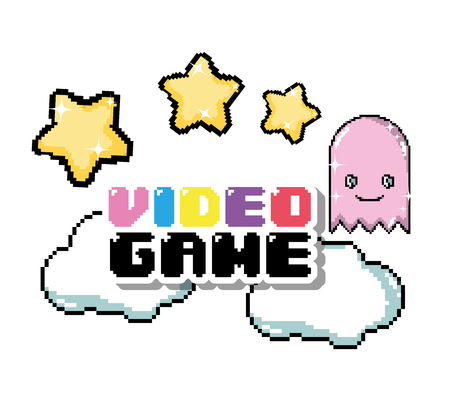 Videogame pixel videogames cartoons vector illustration graphic designのイラスト素材