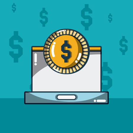 Business briefcase opne with coin vector illustration graphic designのイラスト素材