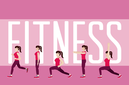 Fitness people lifestyle cartoons vector illustration graphic designのイラスト素材