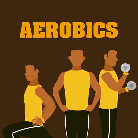 Man and aerobics cartoons vector illustration graphic designのイラスト素材