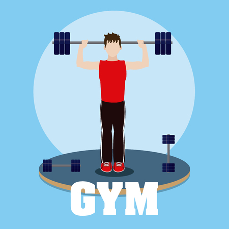 Man lifting weights cartoons vector illustration graphic designのイラスト素材