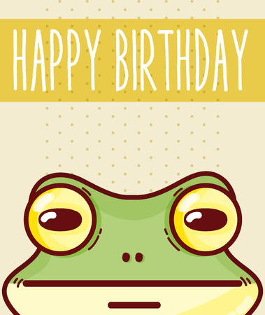 Happy birthday card with animal cartoonのイラスト素材