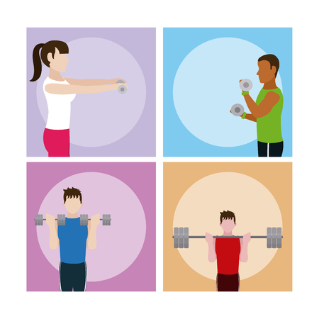 Fitness people and aerobicsのイラスト素材