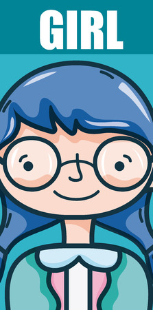 Beautiful girl cartoonのイラスト素材