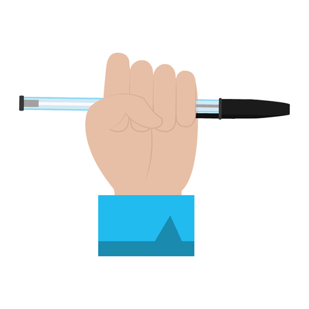 businessman hand with pen object style vector illustrationのイラスト素材