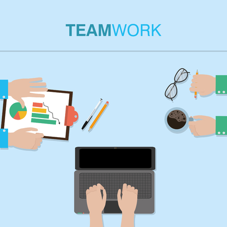 teamwork hands working together vector illustration graphic design vector illustration graphic designのイラスト素材