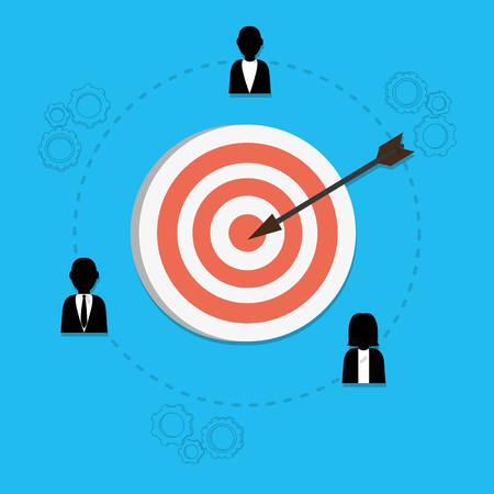 Business teamwork avatar with office elements vector illustration graphic design vector illustration graphic designのイラスト素材