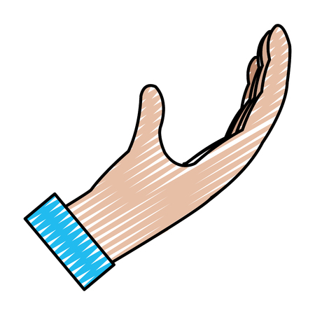 Doodle business man hand sign fingers gesture vector illustrationのイラスト素材