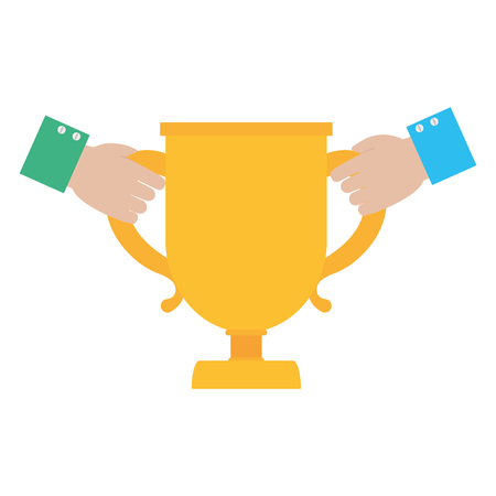 Businessmen hands with competition cup prize vector illustrationのイラスト素材
