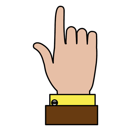 Color businessman hand with index finger up vector illustrationのイラスト素材
