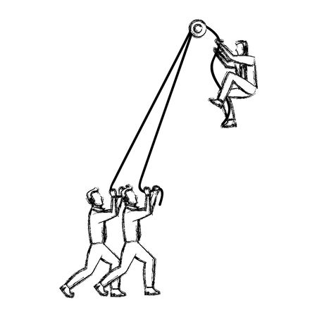 grunge professional businessmen teamwork company project vector illustrationのイラスト素材