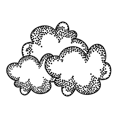 Line nature cute clouds weather in the sky vector illustrationのイラスト素材