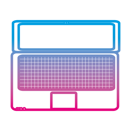 Degraded line electronic laptop with screen technology service vector illustration.のイラスト素材
