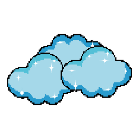 Pixel nature clouds weather in the sky vector illustrationのイラスト素材