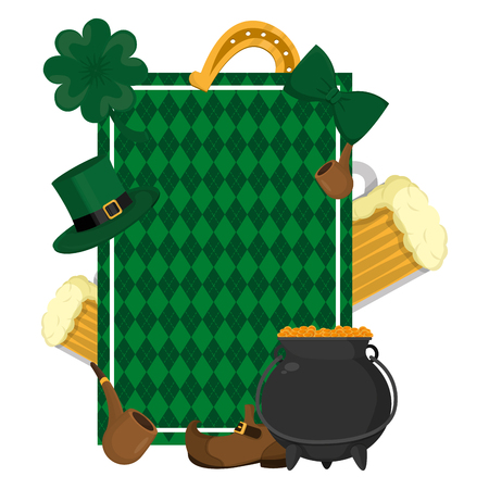 Emblem style with st patrick celebration vector illustrationのイラスト素材