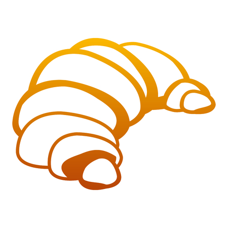 degraded line delicious croissant bread organic foodのイラスト素材