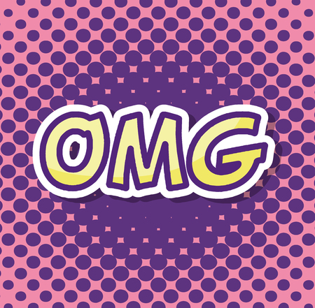 Oh my God pop art cartoons over colorful background vector illustration graphic designのイラスト素材