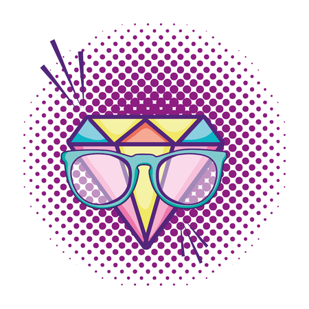 brilliant diamond accessory with glasses vector illustrationのイラスト素材