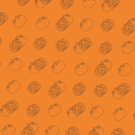 Vegetables pattern orange background vector illustration graphic designのイラスト素材