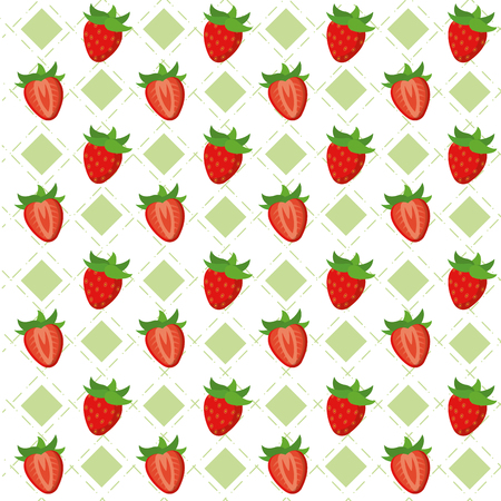Cute strawberries background pattern cartoons vector illustration graphic designのイラスト素材