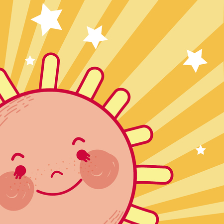 Cute sun cartoonのイラスト素材