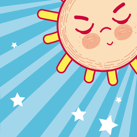 Cute sun cartoonのイラスト素材
