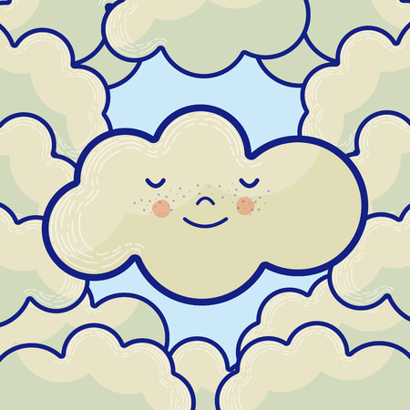 Cute cloud cartoonsのイラスト素材