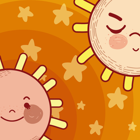 Cute and tender stars cartoonsのイラスト素材
