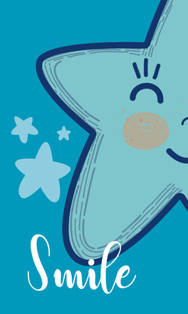 Cute card with star cartoonのイラスト素材