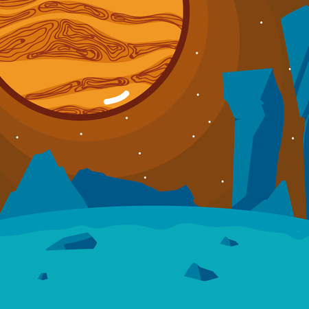 Jupiter planet seen from groundのイラスト素材
