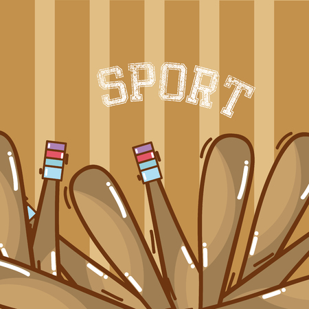 Baseball bats equipmentのイラスト素材