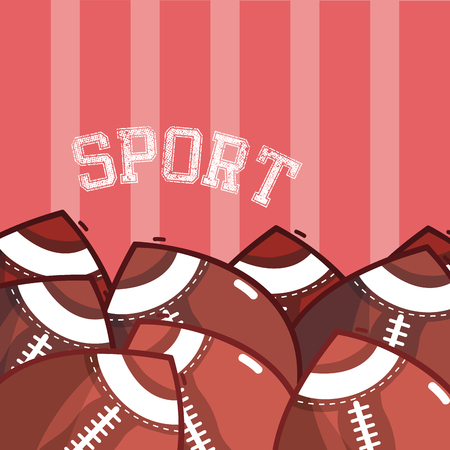 American football balls equipmentのイラスト素材