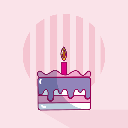 Birthday cake food cartoonのイラスト素材