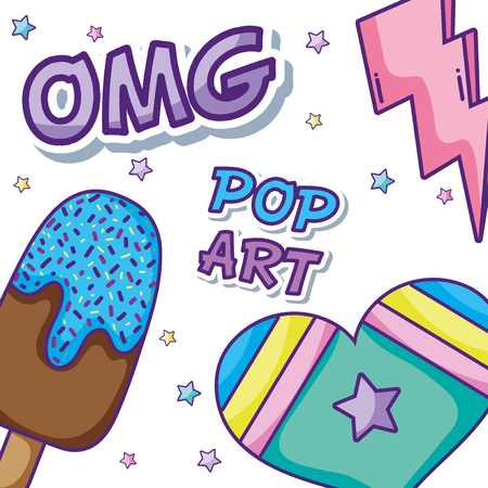 Pop art cartoonsのイラスト素材