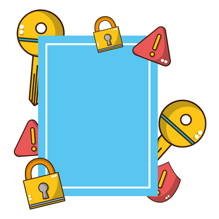 emblem with web caution virus protectionのイラスト素材
