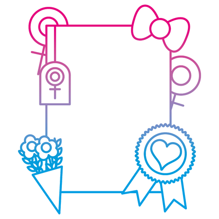 degraded line emblem design with womens day celebration vector illustrationのイラスト素材