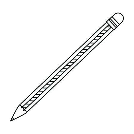 line wood pencil object to draw and write vector illustrationのイラスト素材
