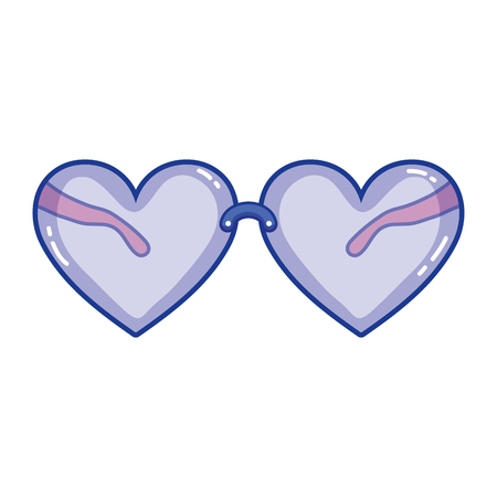 glasses object with heart frame styleのイラスト素材