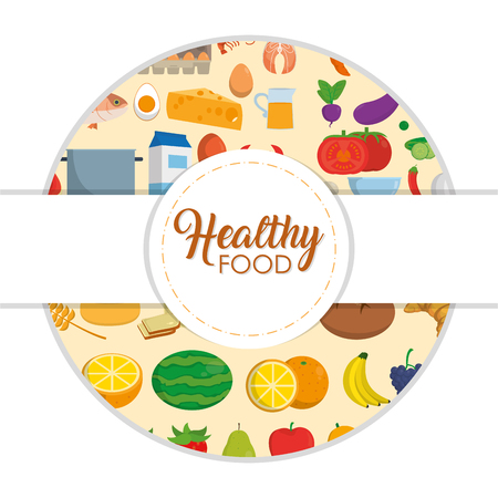 Healthy food icons cartoons vector illustration graphic designのイラスト素材