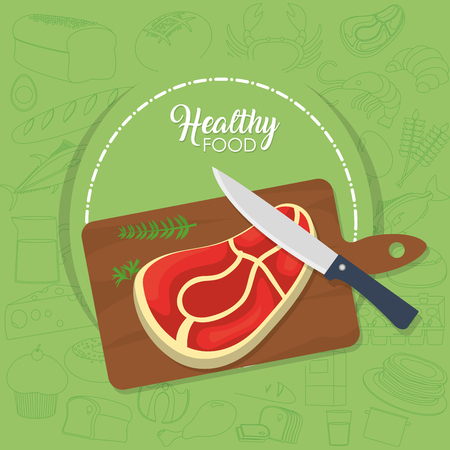 Healthy food ingredients cartoons vector illustration graphic designのイラスト素材