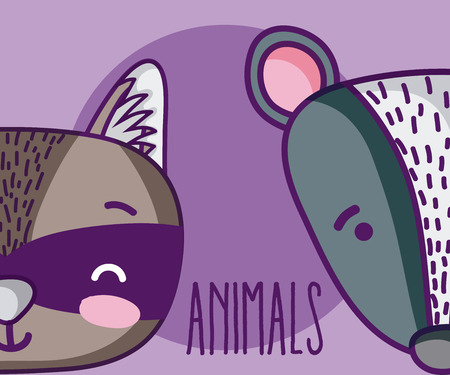 Cute animals friends cartoonのイラスト素材